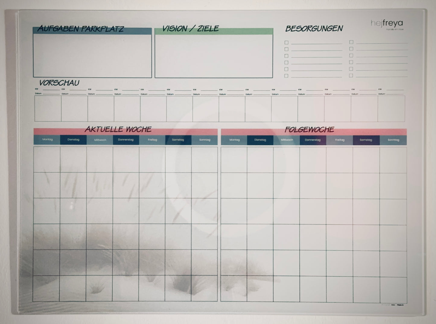 FamiLEAN Board - Glas (magnetisch- Neodym Magnete)